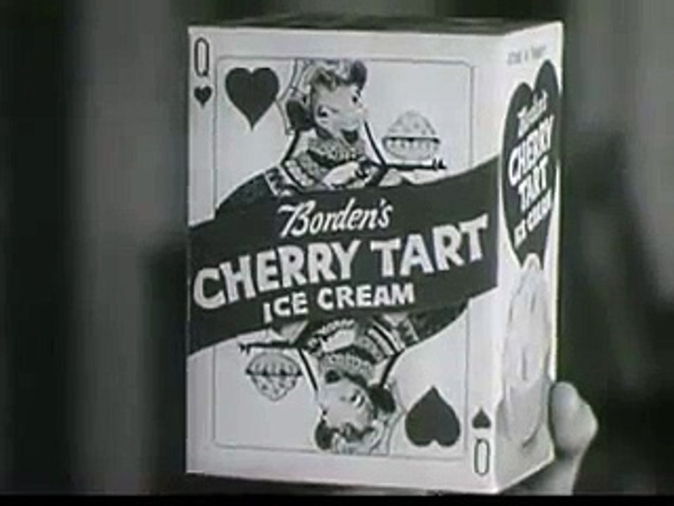 VINTAGE LATE 50's BORDENS CHERRY TART ICE CREAM DISCONTINUED BOBBY DIAMOND & WILLIAM FAWCETT