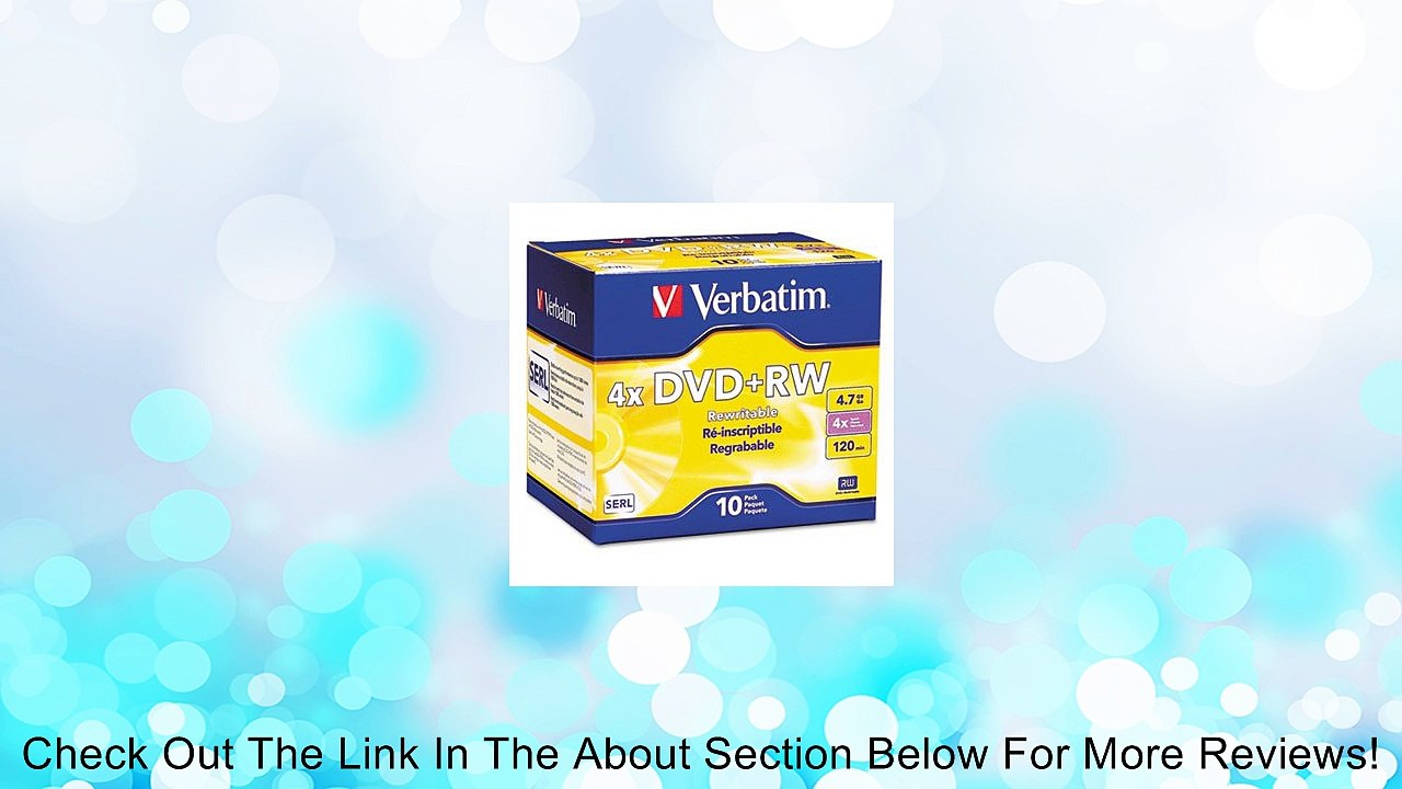 DVD+RW Discs, 4.7GB, 4x, w/Slim Jewel Cases, Pearl, 10/Pack Review