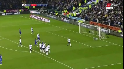 Filipe Luis Amazing Free-kick Derby County vs Chelsea 16/12/2014 - Capital One Cup