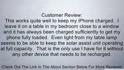 Concept Green Energy Solution CGS1100-S 1250-mAh Portable Solar Assist Charger, Silver Review
