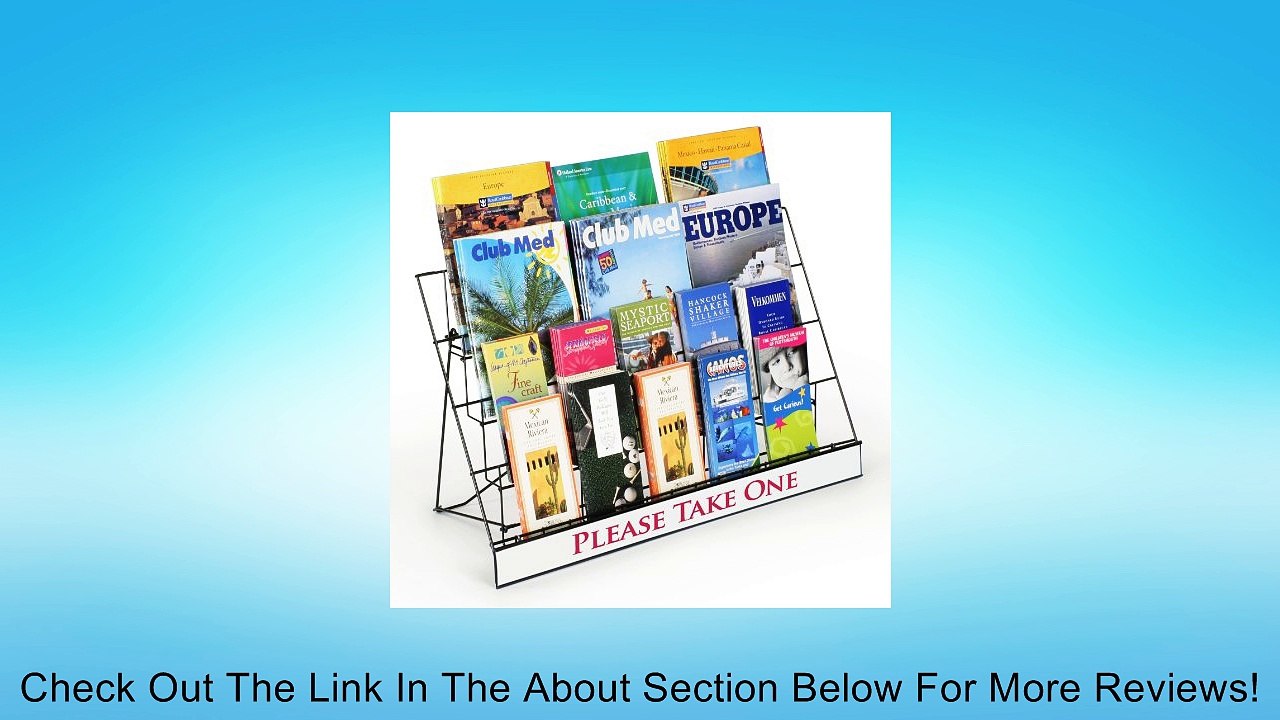 Countertop Display Rack for Literature, 4 Open Tiers Work with Magazines and Brochures, Each Level Holds up to (3) 8.5x11 Magazines - Black Wire Review