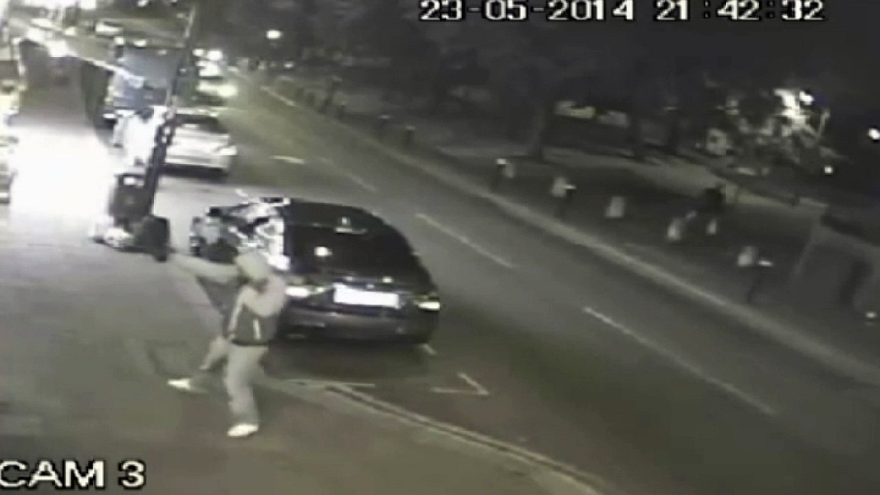 CCTV: Gunman shoots at National Crime Agency officers