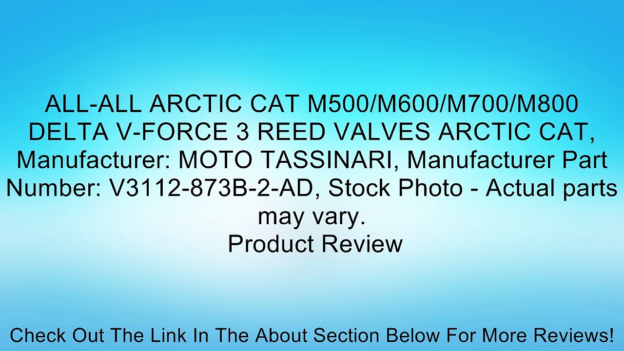 ALL-ALL ARCTIC CAT M500/M600/M700/M800 DELTA V-FORCE 3 REED VALVES ARCTIC CAT, Manufacturer: MOTO TASSINARI, Manufacturer Part Number: V3112-873B-2-AD, Stock Photo - Actual parts may vary. Review
