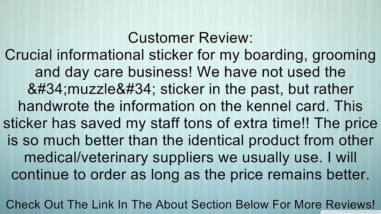 Muzzle - Veterinary Label / Stickers, 500 labels per roll, 1 roll per package Review