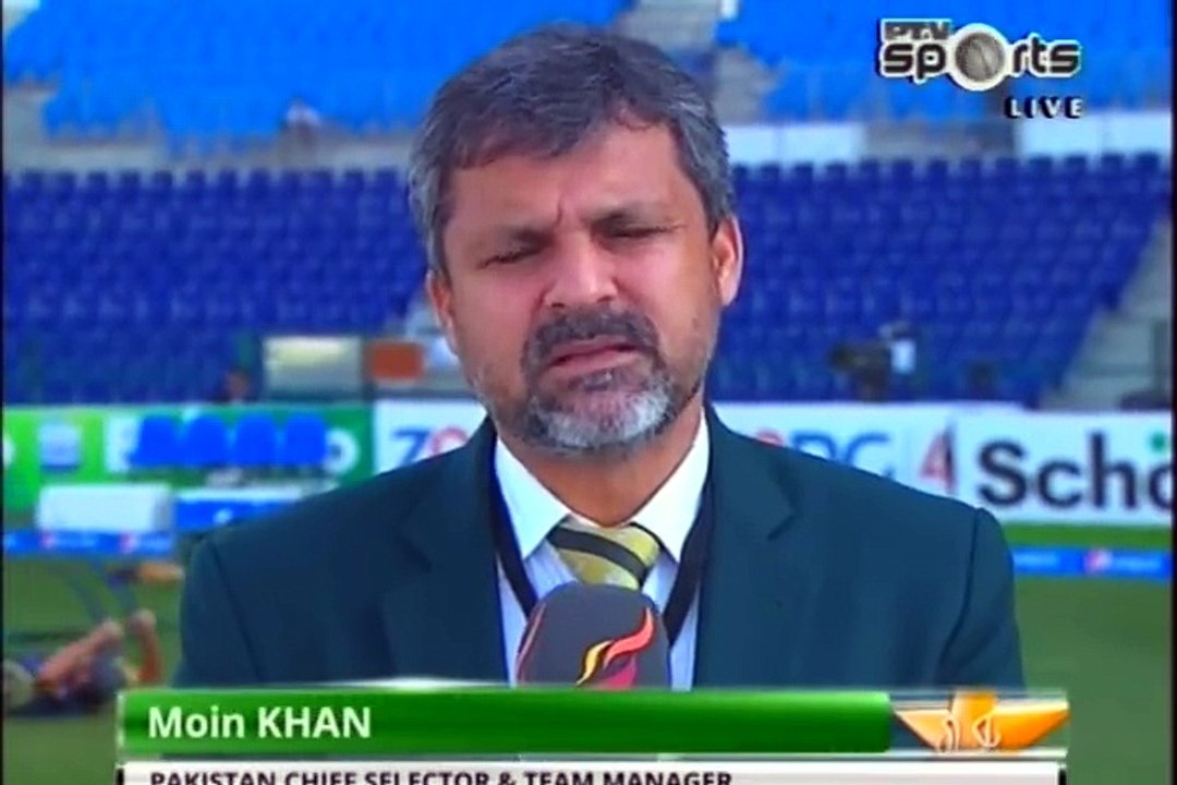 Moin Khan speaks before the match.