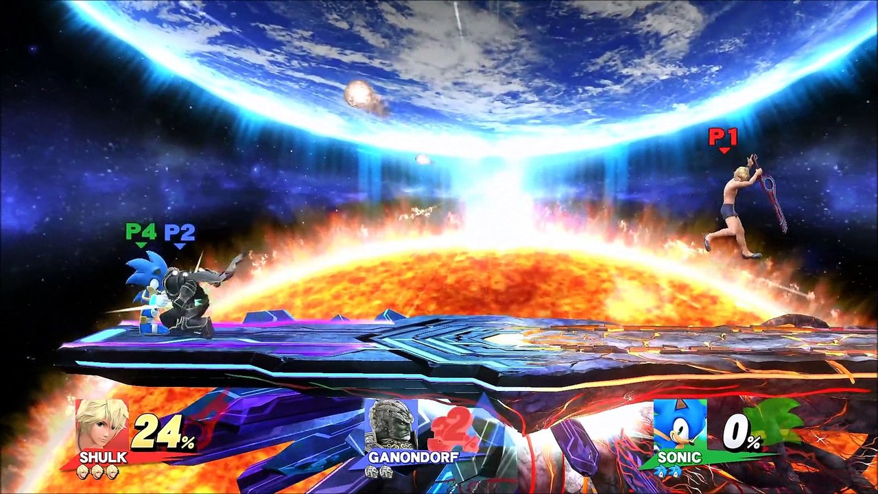 Super Smash Bros. Wii U Free for all DU-DT Shinra (Sonic) v Kinoi (Ganon) v Roy (Shulk)