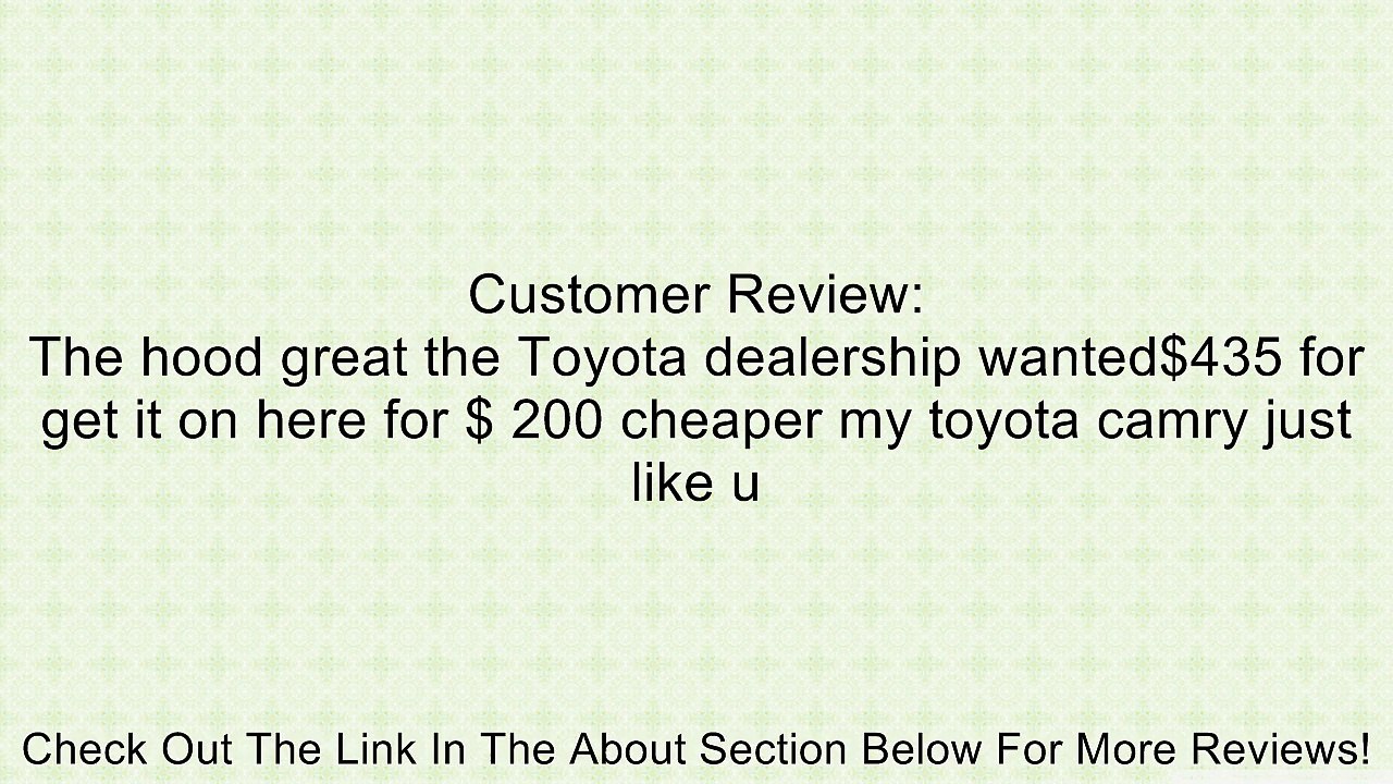 TKY TY20101A-YS1 Toyota Camry Primed Black Replacement Hood Review