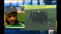 shahid afridi comments about attack on students in peshawar before starting 4th ODI .