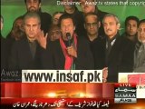 PTI Chairman Imran Khan Speech in PTI Azadi March at Islamabad - 17th December 2014