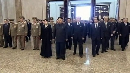 Kim Jong Un attends emotional rally to remember his father