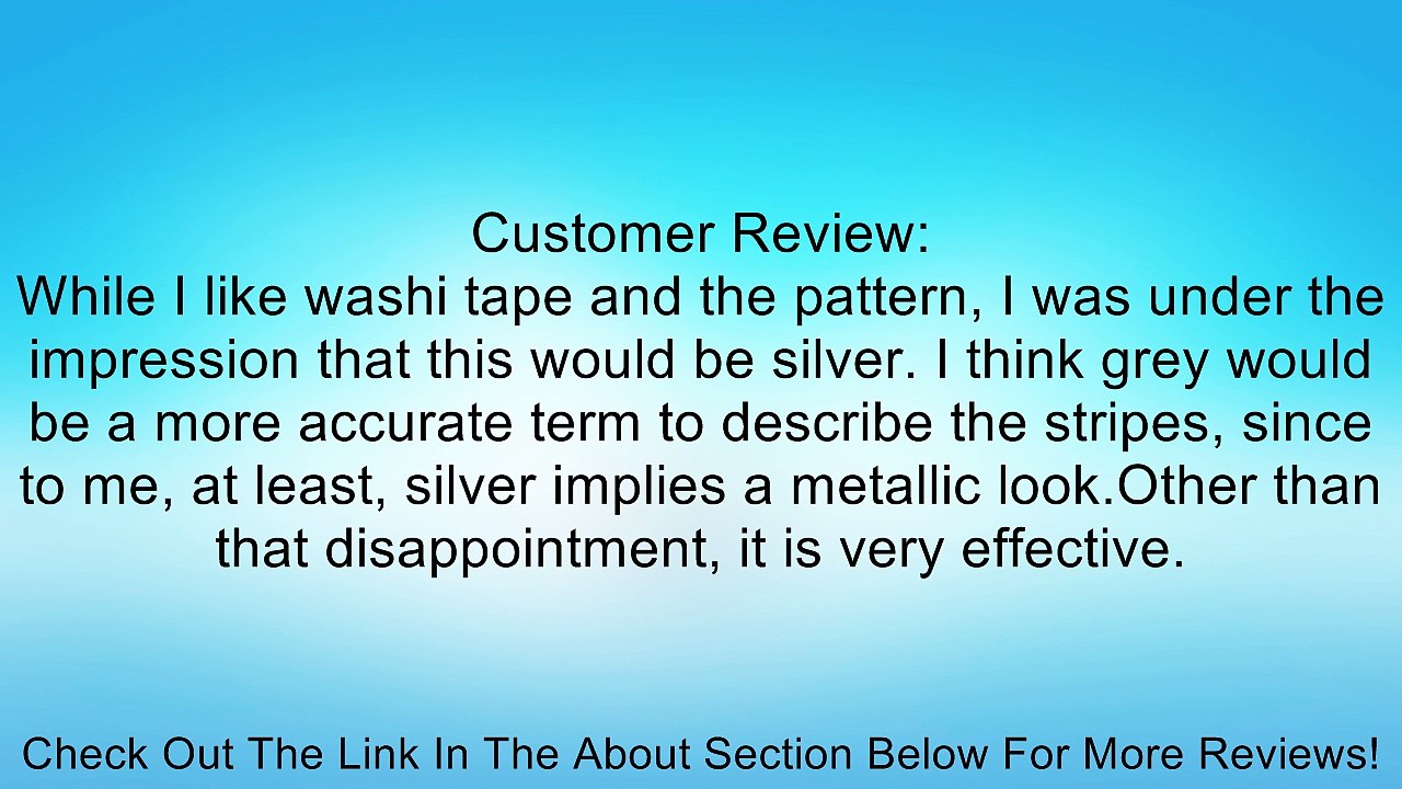 26.25 feet Roll of Japanese Inspired Washi Tape, White with Silver Stripes, 5/8" Wide Review