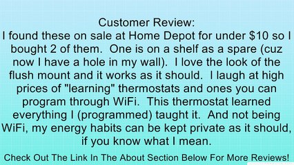 3M Flush Mount 7 Day Programmable Thermostat Touch Screen Unlimited Ways to Program Including 7 Day, 5-1-1 and 5-2 Review