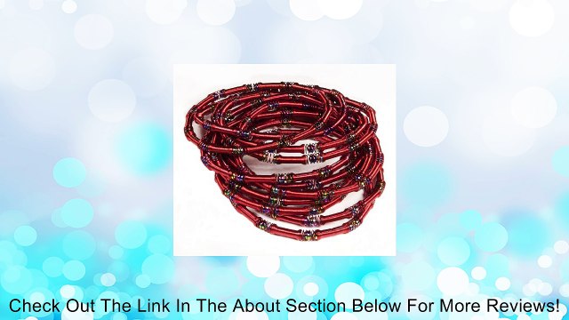 Piano Wire Eternity Bracelets - Set of 12 Stackable Strands - Red -Packaged in an Organza Jewelry Gift Bag Review