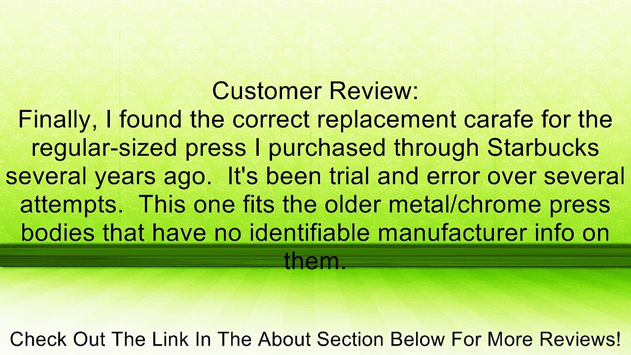 Bodum Spare Glass Carafe for French Press Coffee Maker, 8-Cup, 1.01-Liter, 34-Ounce Review