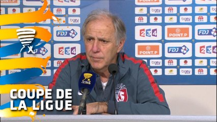 Conférence de presse LOSC Lille - Girondins de Bordeaux (1-1 a. p. 6 tab à 5) : René GIRARD (LOSC) - Willy SAGNOL (GdB) - 2014/2015