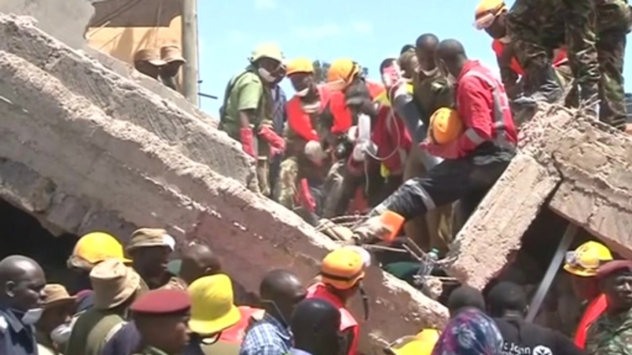 A search for survivors following Nairobi building collapse