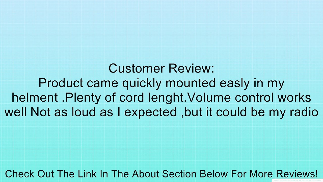 Helmet Speakers with Volume Control for Motorcycle, GPS Navigation and Mp3 Ipod Review