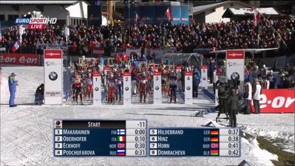 Poursuite F biathlon, Hochfilzen, décembre 2014 (podium Anaïs Bescond)