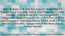 iXCC � Quad USB 30W 6.2 Amp (31 Watt) SMART Family-Sized Charging Station High Capacity AC Wall Ch