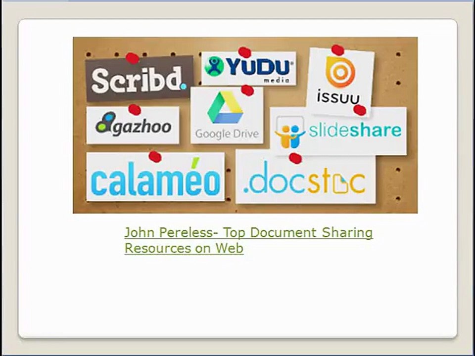 John Pereless- Top Document Sharing Resources on Web