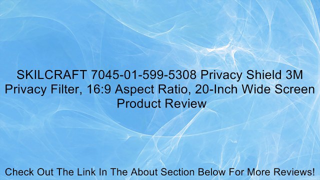 SKILCRAFT 7045-01-599-5308 Privacy Shield 3M Privacy Filter, 16:9 Aspect Ratio, 20-Inch Wide Screen Review