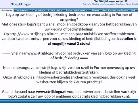 Logo kleding bedrijfskleding bedrukken Purmer