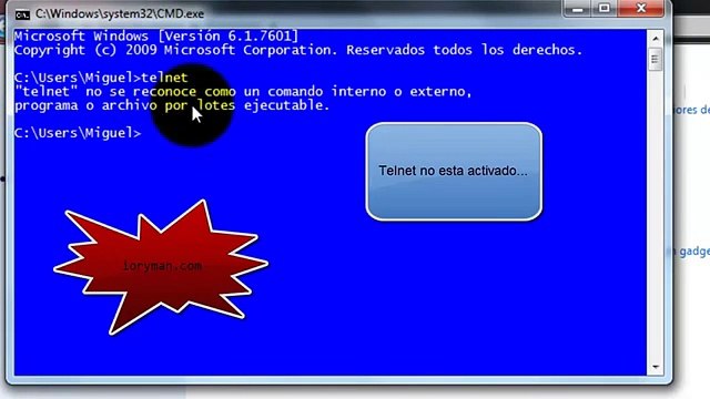 Activar telnet en windows 7