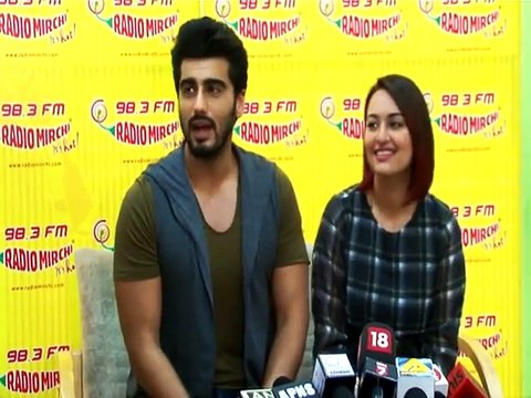 Sonakshi Sinha and Arjun Kapoor at Radio Mirchi to Promote 'Tevar' Movie New Bollywood Movies News - By bollywood Flashy