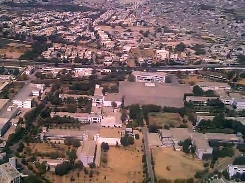 Air Indus landing at Jinnah International Airport.