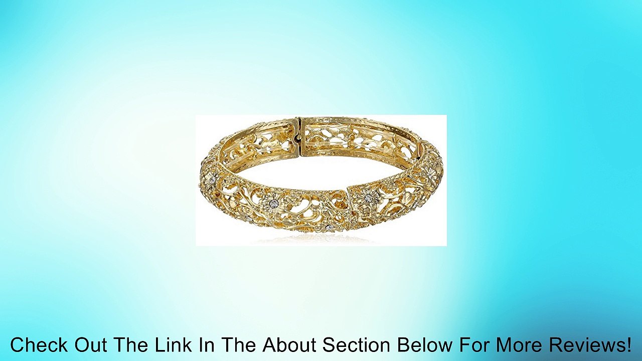 1928 Jewelry "Golden Glitz" Gold-Tone Crystal Stretch Bracelet Review