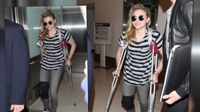 Chloe Grace Moretz Spotted On Crutches