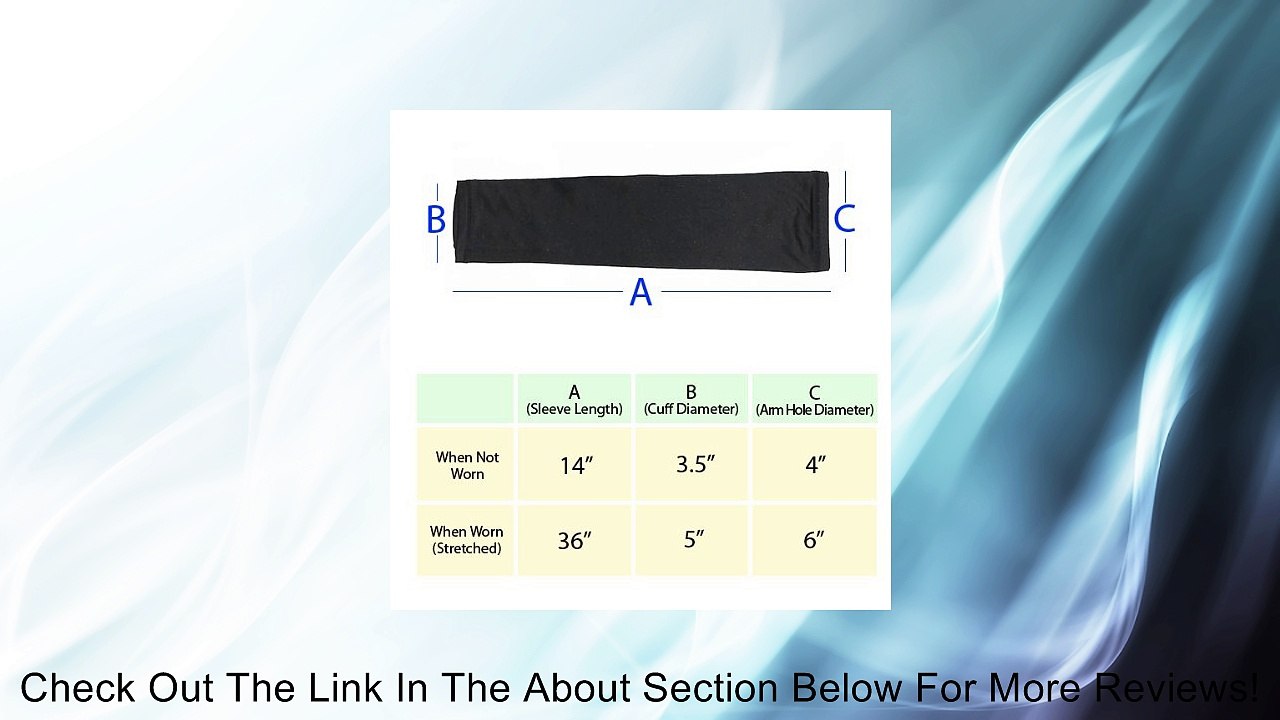 1 Pair of Golf Sun Sleeves Arm Compression Cooling Sleeves UV Protective, Black Review