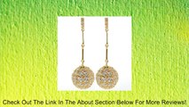 Stunning 16MM Round Gold Plated White CZ Pave Ball and Chain Drop Earrings Review