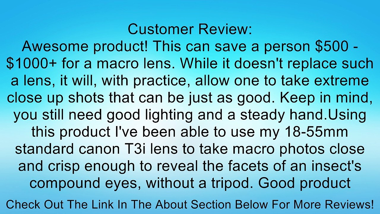 Neewer� 58mm Macro Reverse Ring Camera Mount Adapter for Canon EOS Camera with 58mm Filter Thread Lens (Metal) Review