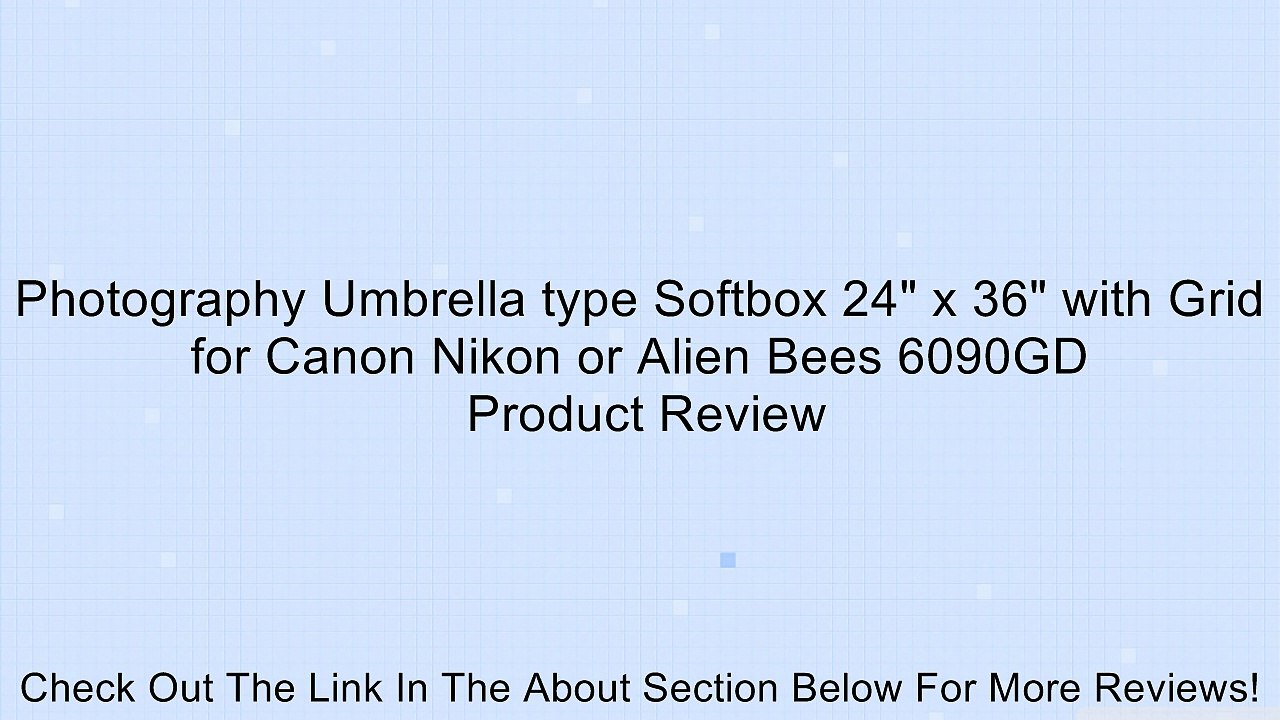 Photography Umbrella type Softbox 24" x 36" with Grid for Canon Nikon or Alien Bees 6090GD Review