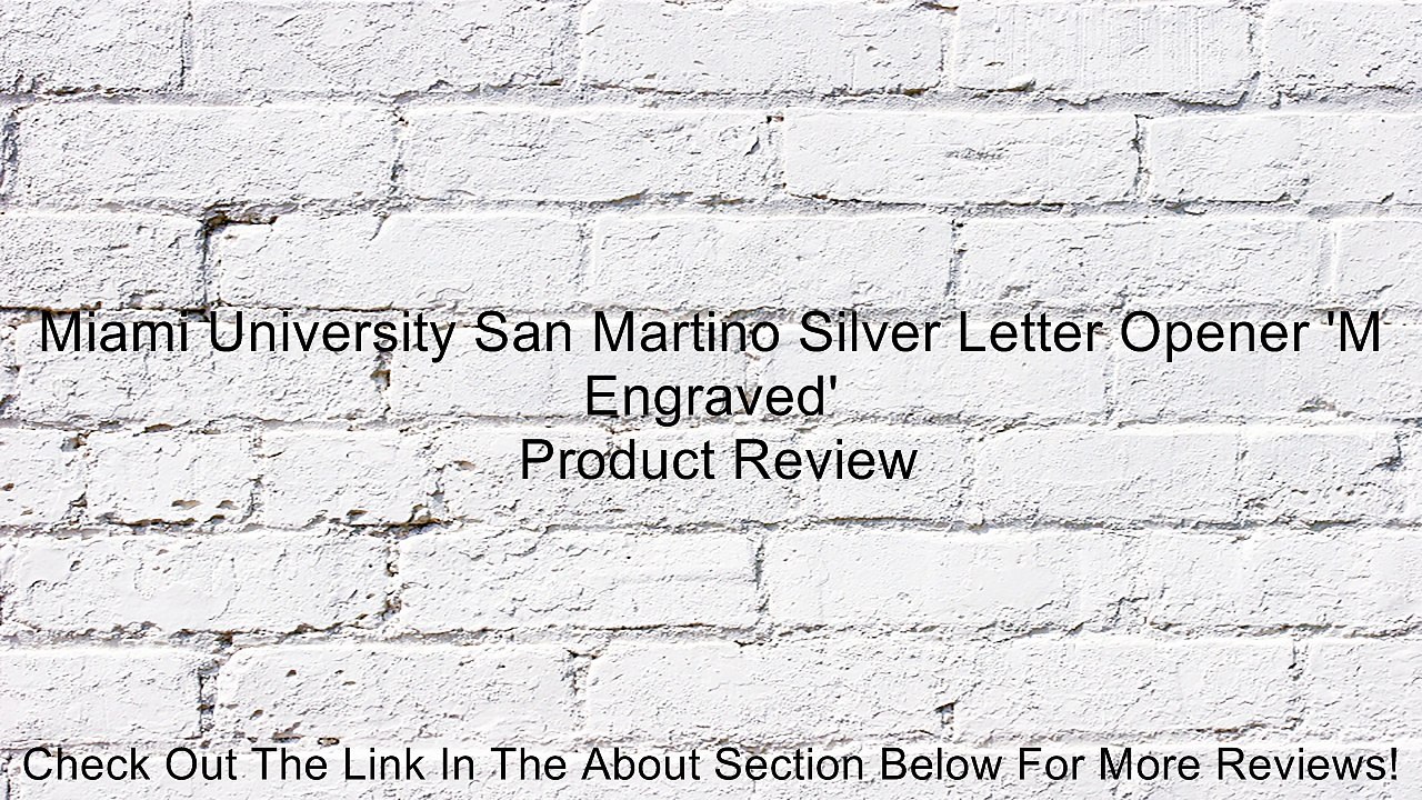 Miami University San Martino Silver Letter Opener 'M Engraved' Review