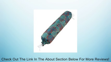 Embroidered Peony Flower Pattern Bamboo Charcoal Roll Neck Pillow Teal Review