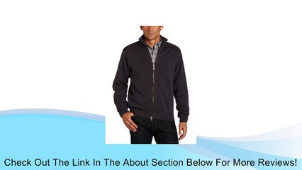 Van Heusen Men's Mixed Media Full Zip Sweater, Black, XX-Large Review