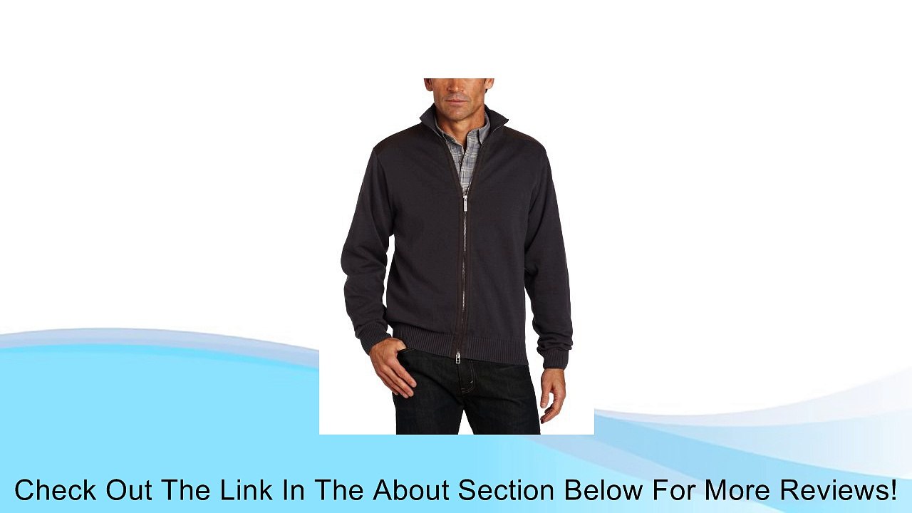 Van Heusen Men's Mixed Media Full Zip Sweater, Black, XX-Large Review