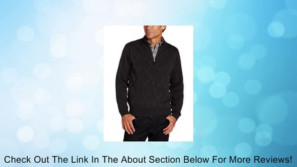 Van Heusen Men's Full Zip Argyle Sweater, Black Heather, Small Review
