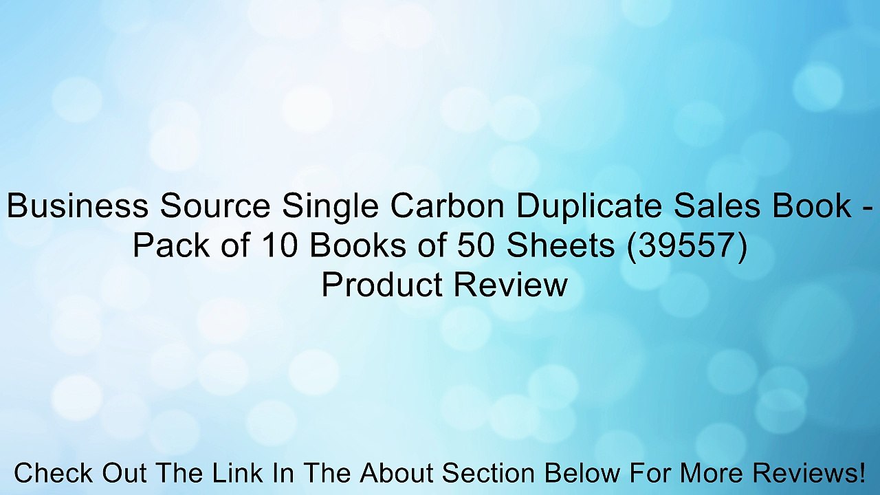 Business Source Single Carbon Duplicate Sales Book - Pack of 10 Books of 50 Sheets (39557) Review