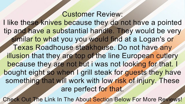 Steak Knives 5-inch Blade Round Tip With Wood Handle Set of 4 KB-15W Review