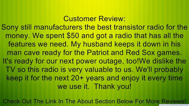 Sony ICF-F12S 3 Band Portable Transistor Radio High Power Sound ICFF12S /GENUINE Review