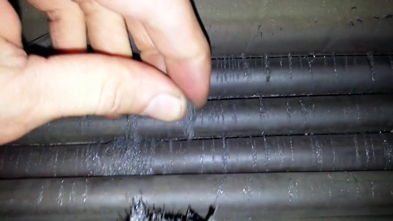 Metal shavings on top of high voltage cable