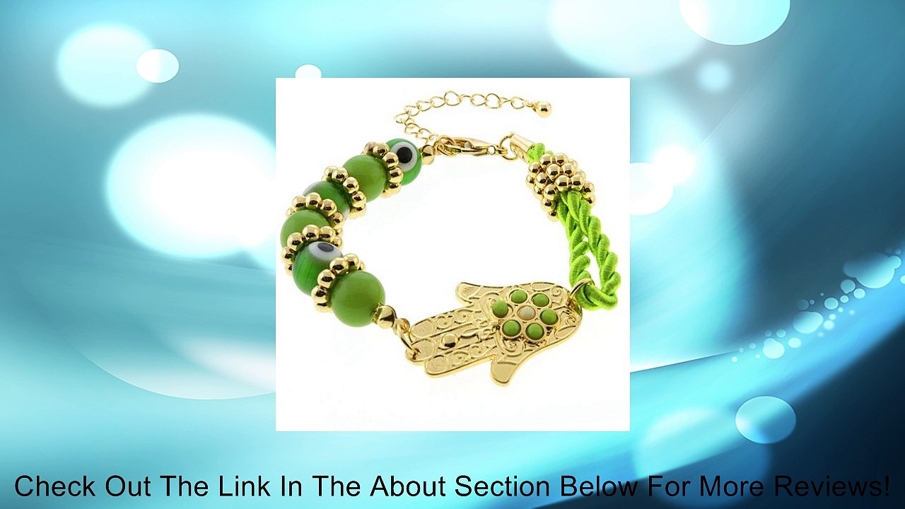 7" Green Color Hamsa and Evil Eye Beads and Charm Bracelet With Lobster Clasp Review