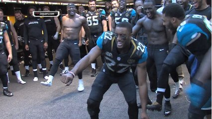 Jaguars dancing in locker room after victory