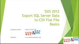 SSIS Export SQL Server Data to CSV Flat File