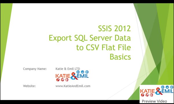 SSIS Export SQL Server Data to CSV Flat File