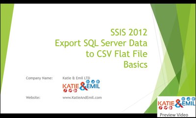 SSIS Export SQL Server Data to CSV Flat File