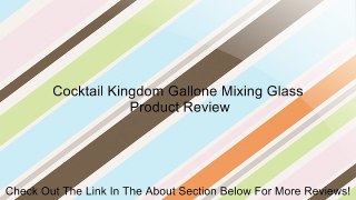 Cocktail Kingdom Gallone Mixing Glass Review